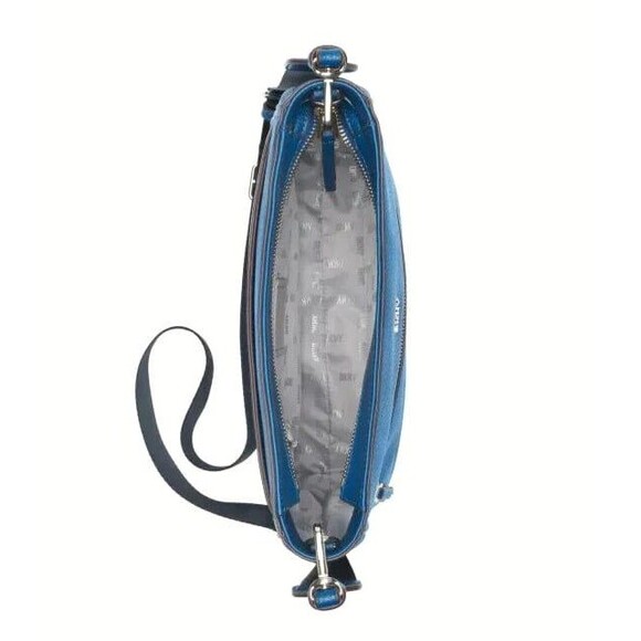 New DKNY Maxine Messenger Leather Light Midnight Blue